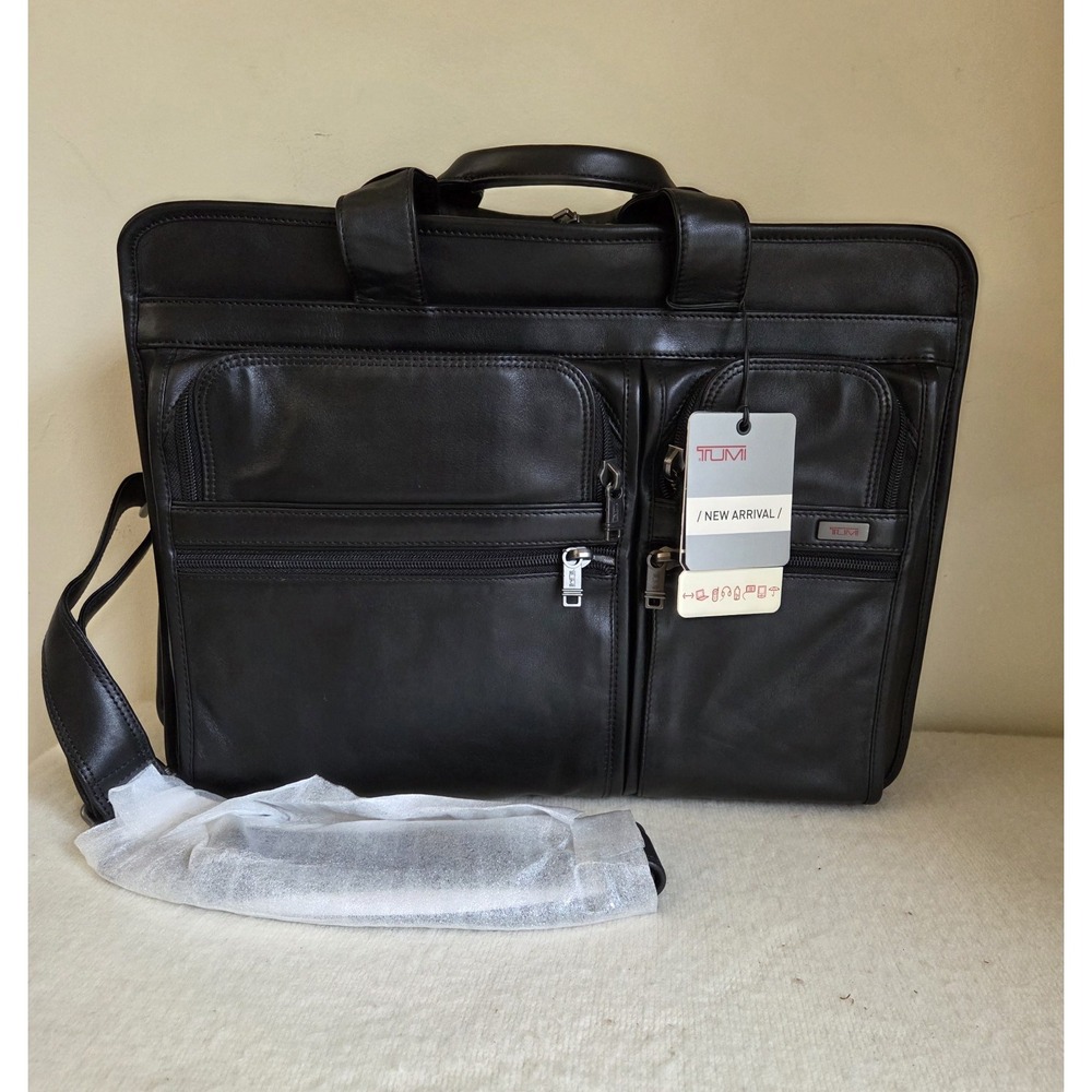 NWT Tumi 096060D4 Safecase Expandable Organizer Napa Leather Computer Brief